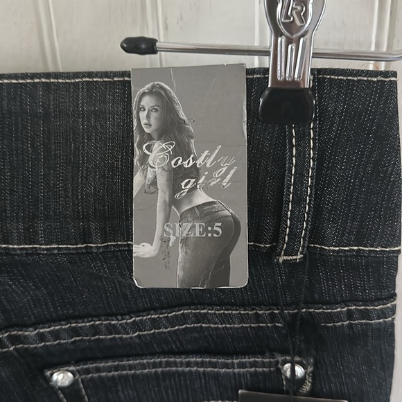 New! Costly Girl Embellished Blue Jeans sz 5 - Picture 11 of 12